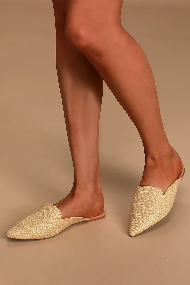 Jacey Natural Raffia Loafer Slides | Lulus (US)