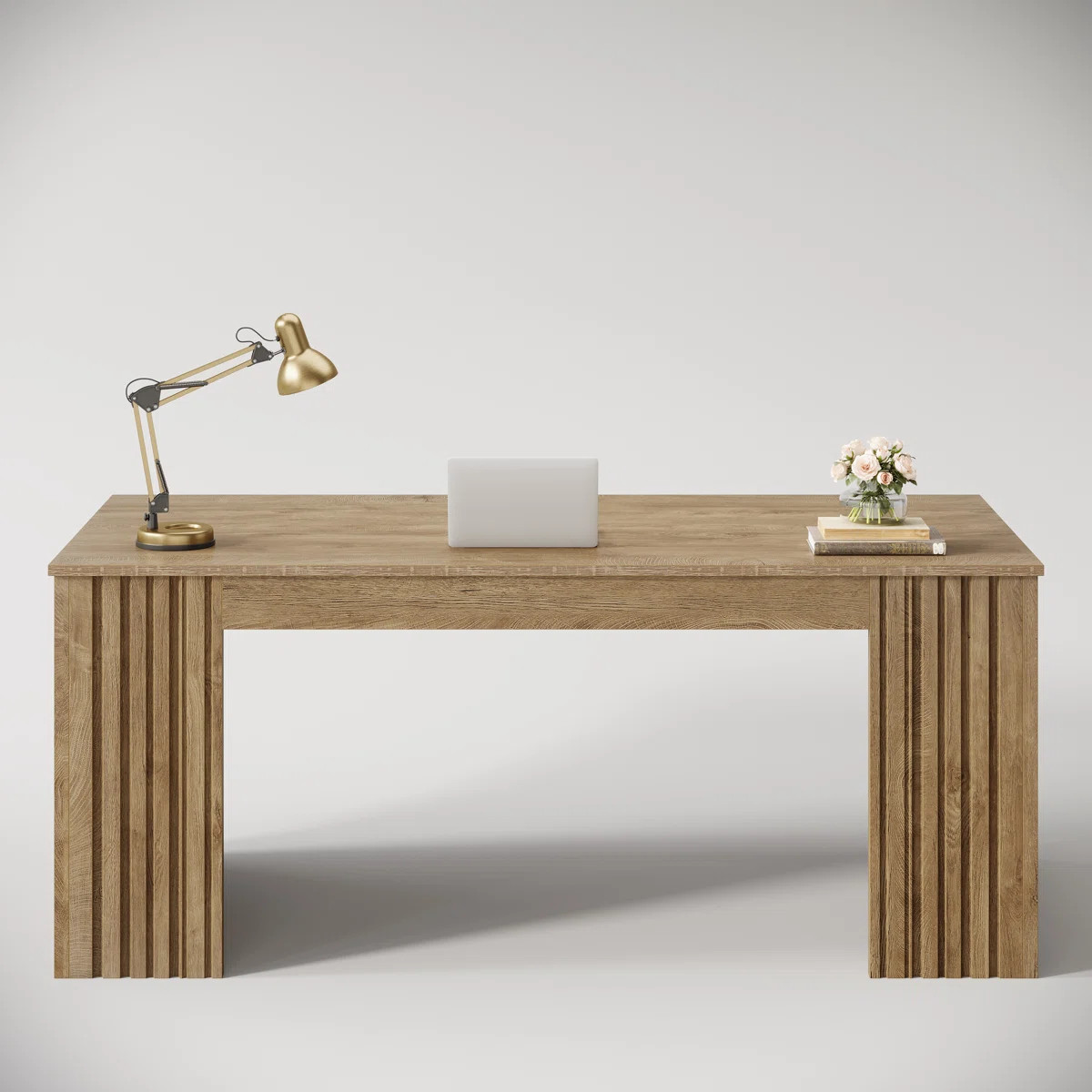 63'' Modern Office Executive Desk, Wood Computer Desk Writing Table, Weathered Oak | Wayfair North America