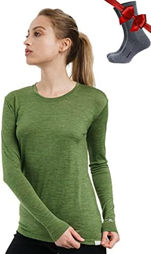 Merino.tech Merino Wool Base Layer Women 100% Merino Wool Lite, Mid, Heavyweight Long Sleeve Ther... | Amazon (CA)