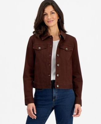 Style & Co Women's Classic Denim Jacket, Created for Macy's - Bright White | Macy's