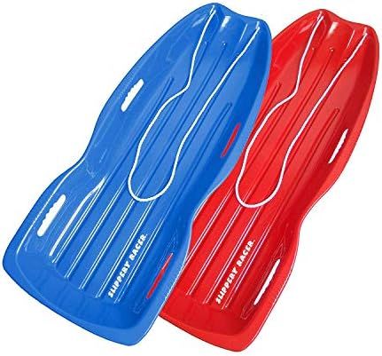 Slippery Racer Downhill Xtreme Flexible Adults and Kids Plastic Toboggan Snow Sled for Up To 2 Rider | Amazon (US)
