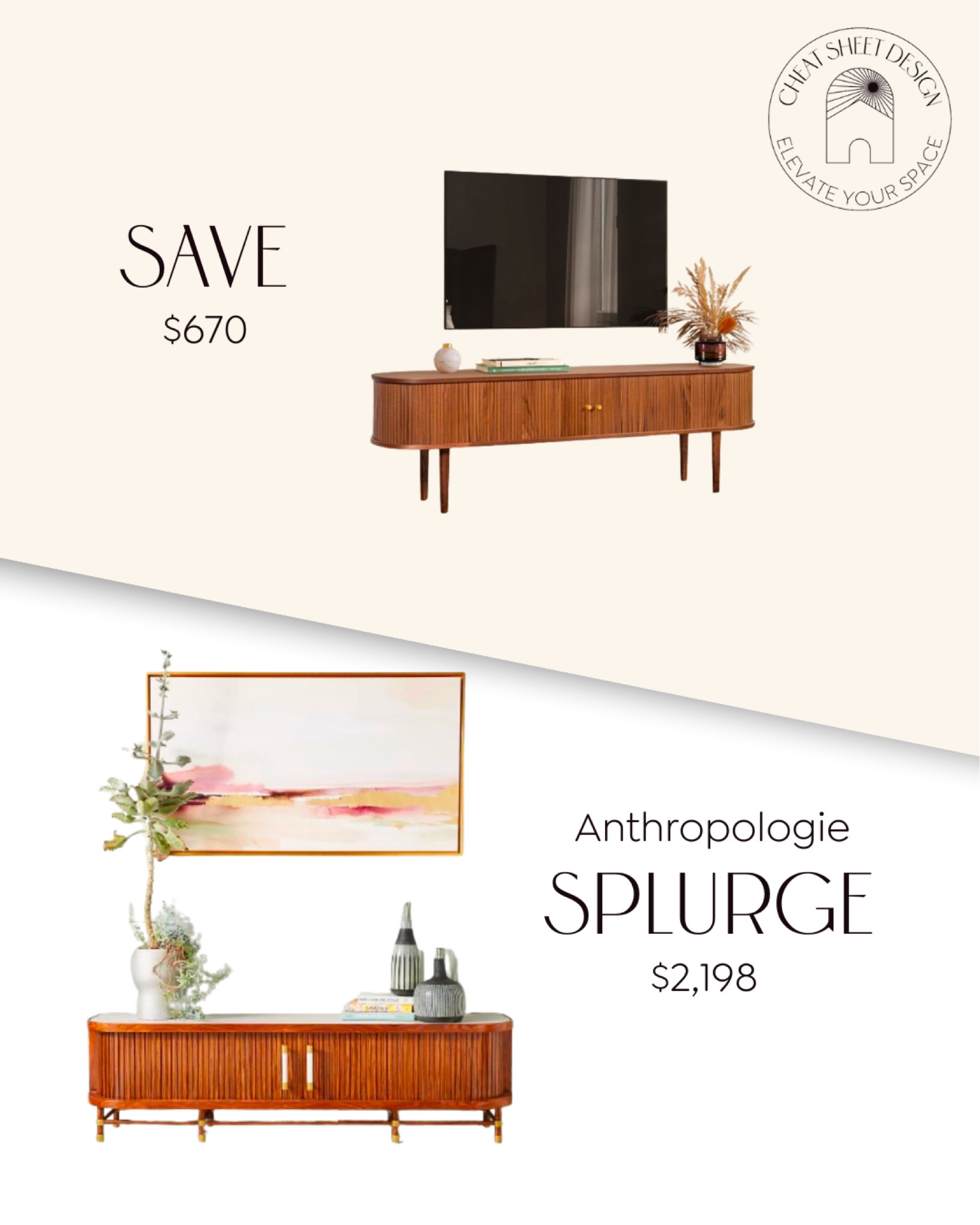 Anthropologie TV stand dupe • Style comes in all price ranges, are you saving or splurging? 

#LTKhome #LTKstyletip