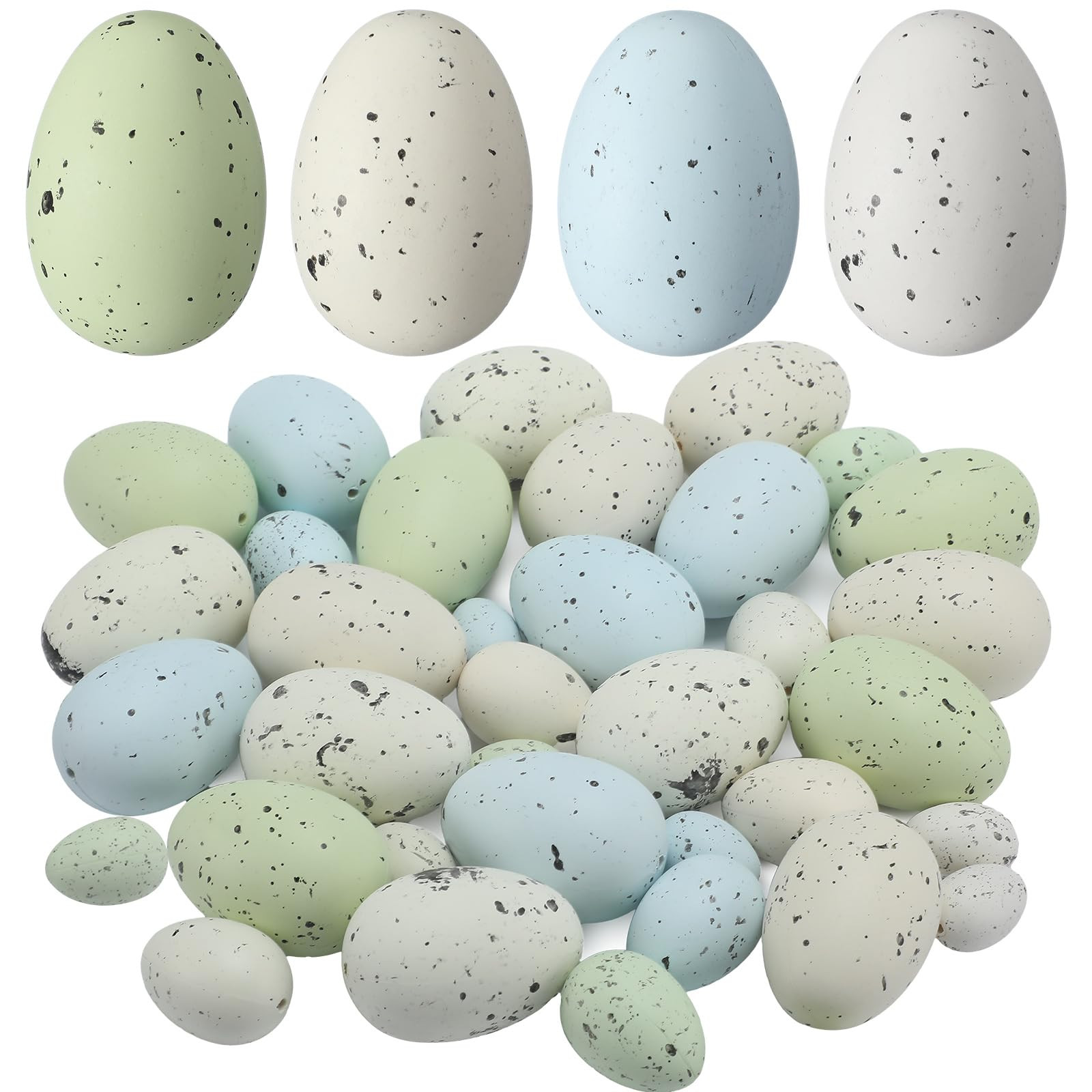 Soulchen 36 Pcs Artificial Bird Eggs Easter Pastel Speckled Eggs Colored Faux Egg for Easter Spri... | Amazon (US)