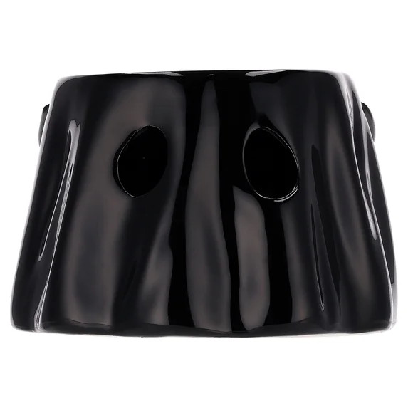 My Texas House Halloween Light-Up Ceramic Ghost Lantern Decoration, Black, 3.5" | Walmart (US)