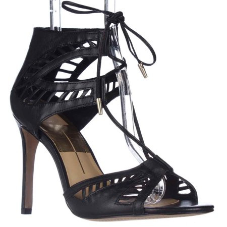 Womens Dolce Vita Henlie Peep-Toe Lace-Up Pumps, Black Leather, 9.5 US | Walmart (US)