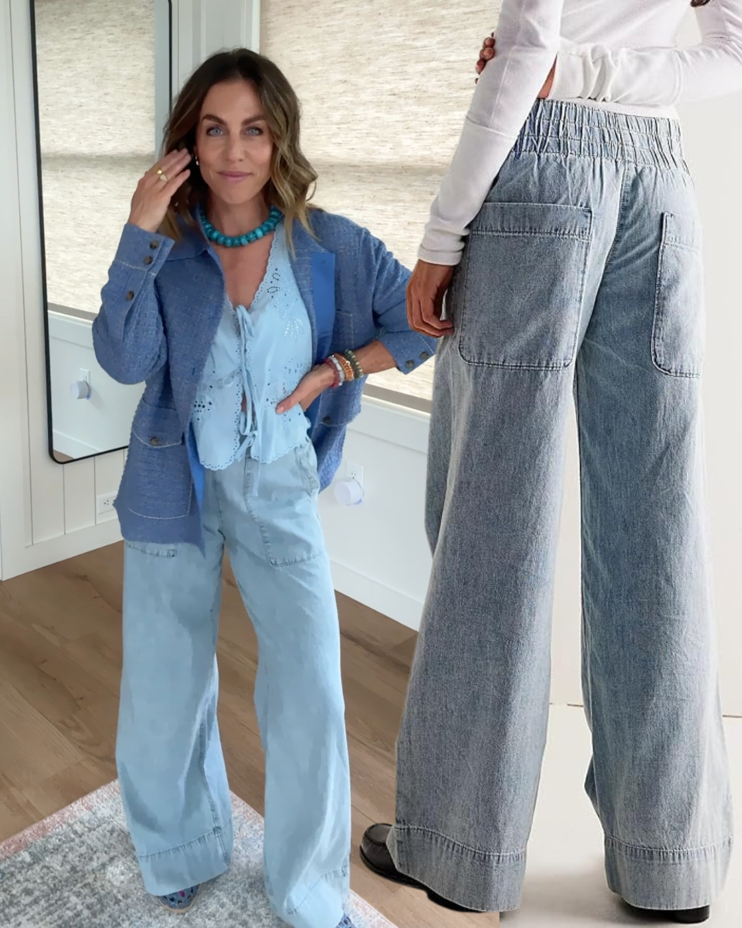 these jeans are SO comfy and feel like pajamas - love the stretchy waistband! 

 #LTKgrwm #LTKootd #LTKPetite