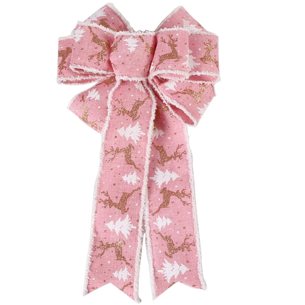 Large Ribbon Bows Bowknot Christmas Tree Ornaments XMAS Holiday Party Home Decor Pink Red Elk Pri... | Walmart (US)
