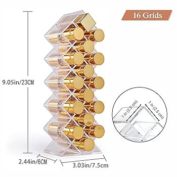 Lipstick Holder Organizer 64 Spaces Acrylic Stackable Fish Shape Lipstick Tower, Lip Gloss Storag... | Amazon (US)