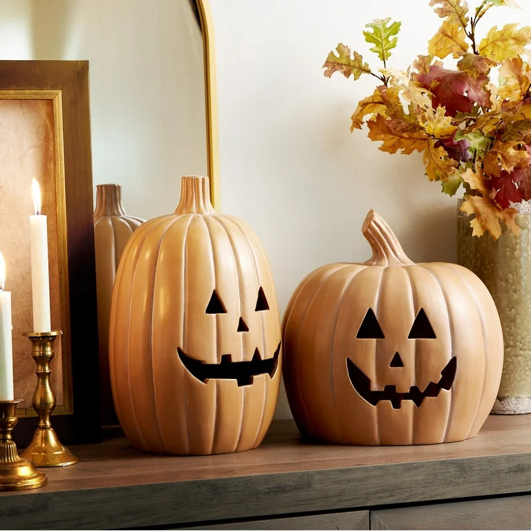 My Texas House 12-Inch-Tall Orange Resin Pumpkin - Walmart.com | Walmart (US)