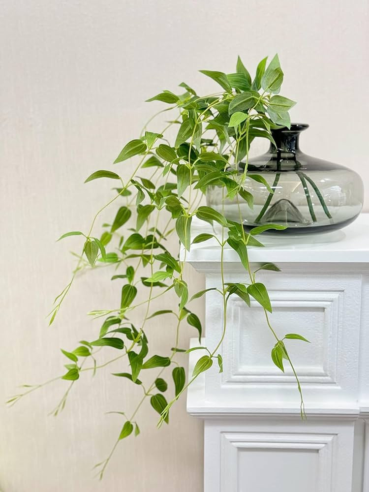 3 Pcs Artificial Clematis Leaves 32 inches 4 Branches Faux Silk Clematis Hanging Bush Greenery Pl... | Amazon (US)