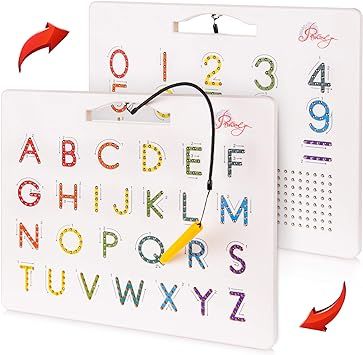 Magnetic Alphabet Tracing Board - double sided letters & numbers Magnetic Tracing Board, ABC magn... | Amazon (US)