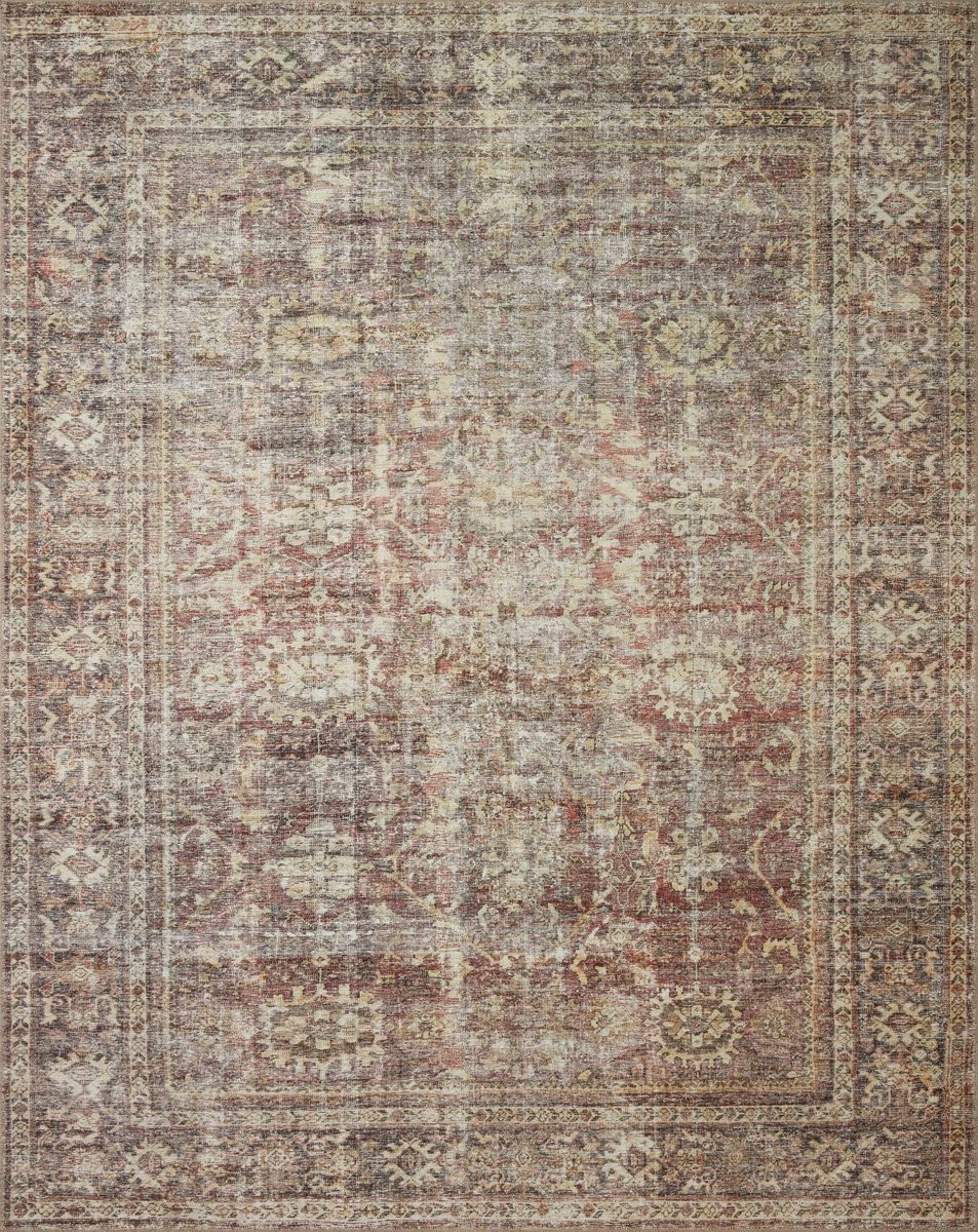 Georgie GER-06 Bordeaux/Antique Ivory Printed Area Rug | Rugs Direct