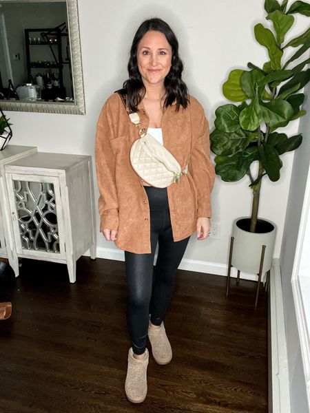 casual Thanksgiving outfit - size small in shacket 

fall outfit | fall fashion | cordoroy shacket | leggings outfit | faux leather leggings | comfy style | casual outfit ideas | mom outfit | Ugg lookalikes  

#LTKsalealert #LTKstyletip #LTKfindsunder50
