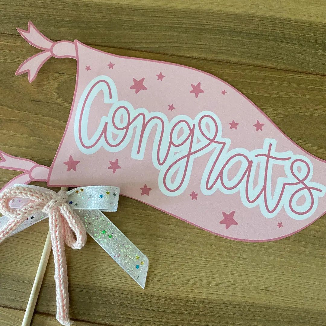 Congrats Pennant, Congratulations Flag Printable, Congrats Gift Tag, Alternative Card, You Did It... | Etsy (US)