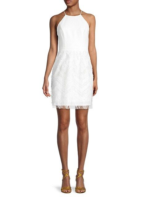 Embroidery & Fringe-Trim Dress | Saks Fifth Avenue OFF 5TH