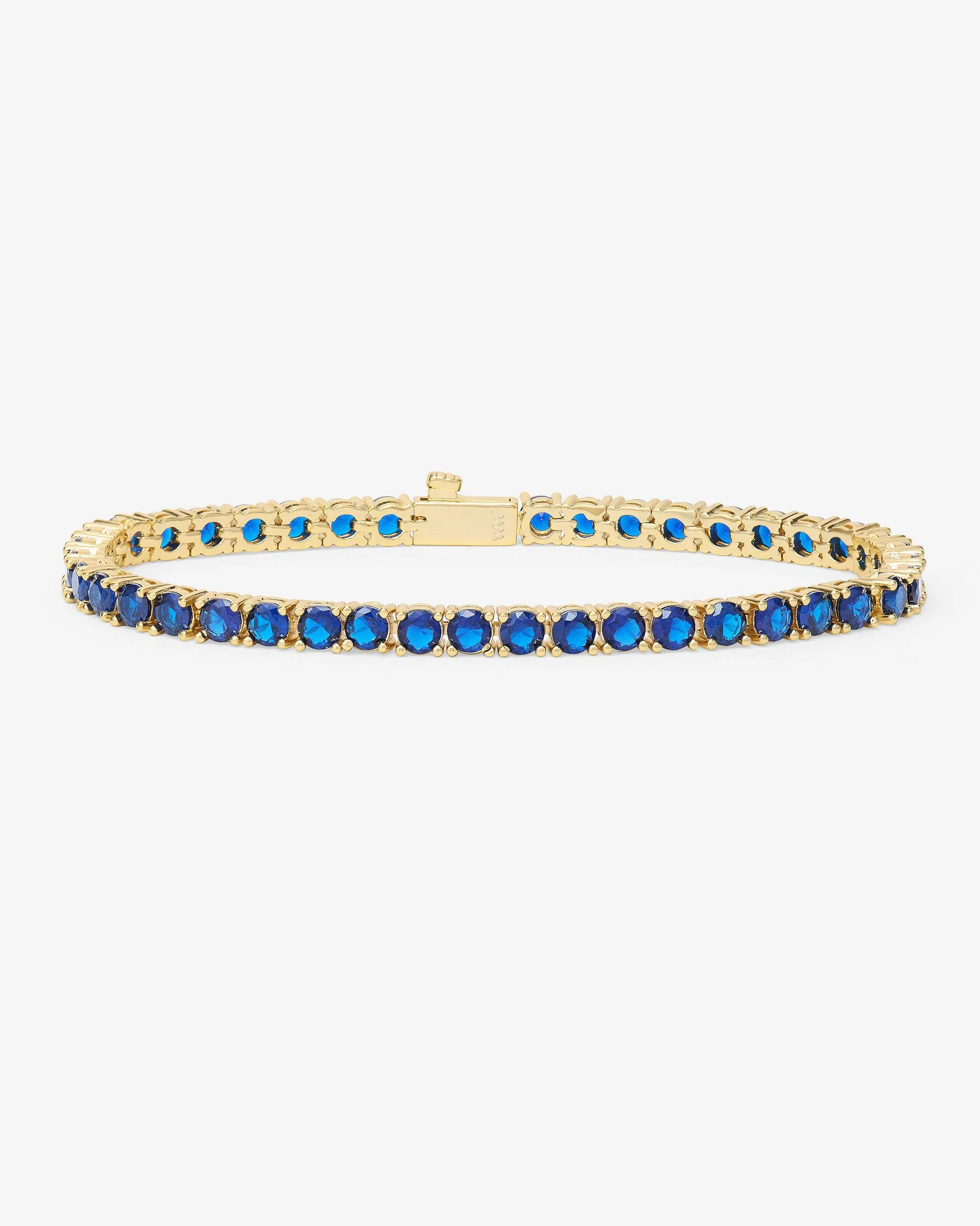 Grand Heiress Tennis Bracelet - Gold|Blue Sapphire Diamondettes | Melinda Maria Jewelry