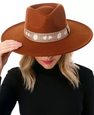Marcus Adler Women's Wool Blend Felt Hat with Floral Print Band | Belk