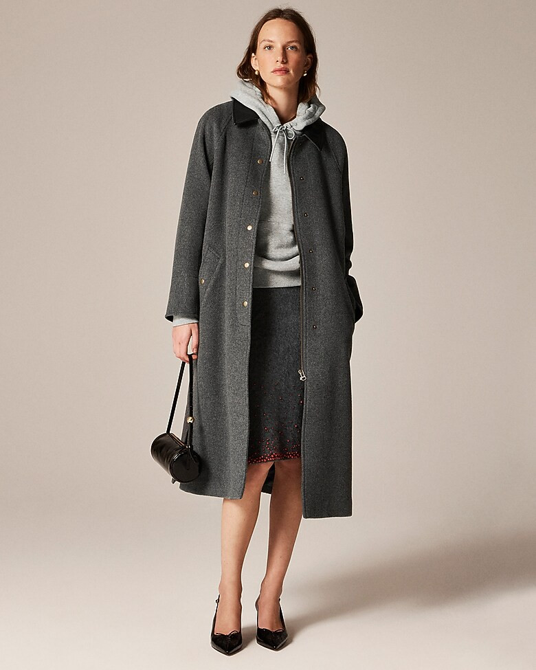 Long Barn Jacket™ in drapey wool blend | J. Crew US