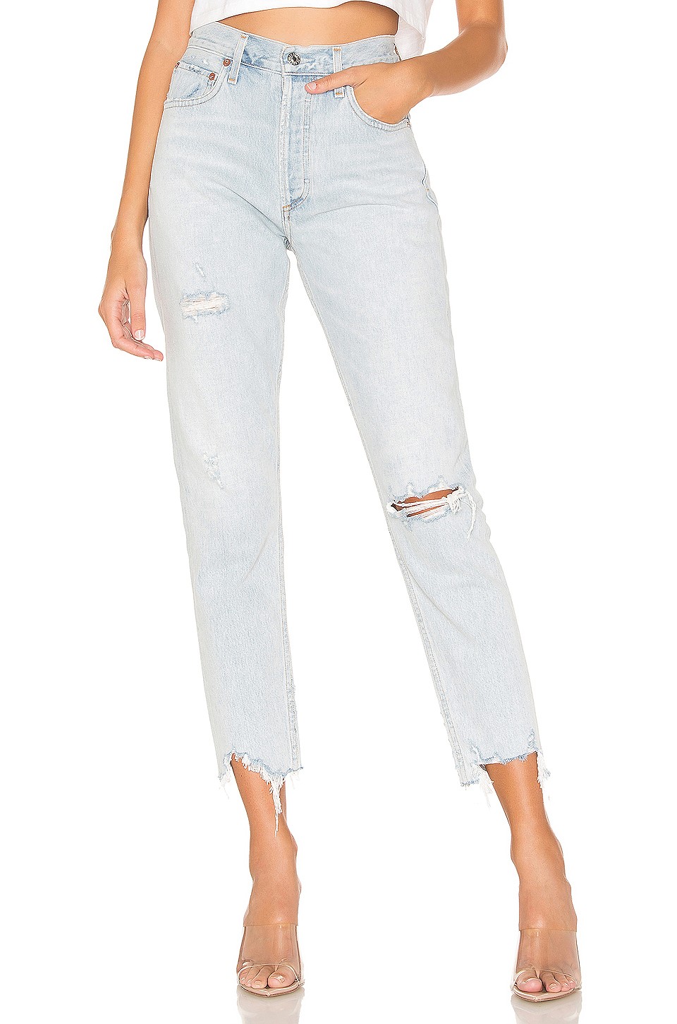 Jamie High Rise Straight in Skeptic | Revolve Clothing (Global)