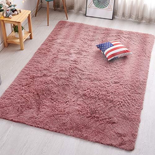 PAGISOFE Shaggy Fluffy Area Rugs Carpets for Baby Nursery Teens Girls Rooms 4x5.3 Feet Plush Fuzz... | Amazon (US)