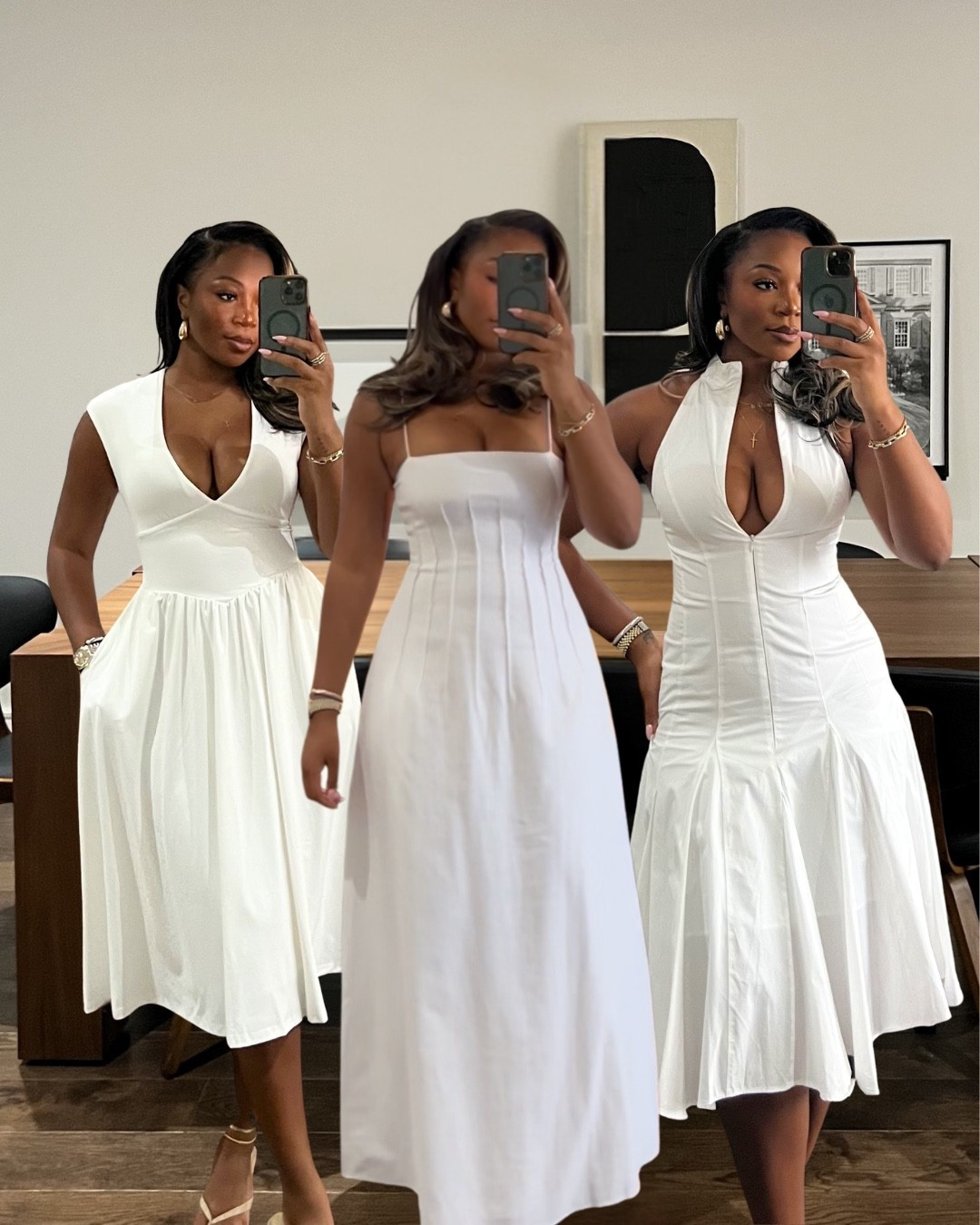 Medium in the shorter dresses and large in the long 🥰🤍😍

#LTKootd #LTKMidsize #LTKTall