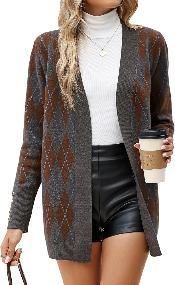 LOMON Cardigan Sweaters for Women Lightweight Long Sleeve Open Front Knit Cardigan with Pockets | Amazon (US)