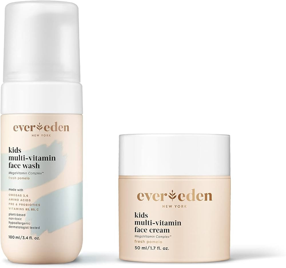 Evereden Kids Happy Face Duo: Kids Face Cream, 1.7 oz. & Kids Face Wash, 3.4 fl oz. | Fresh Pomel... | Amazon (US)