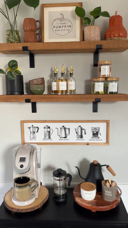 Fall Coffee Bar Set Up 🍂🍁✨☕️ #coffeebar #coffeebarset 

#LTKhome #LTKSeasonal #LTKstyletip