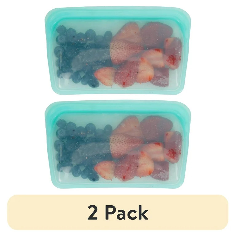 (2 pack) Better Home & Gardens Silicone Reusable Food Storage Snack Bag | Walmart (US)