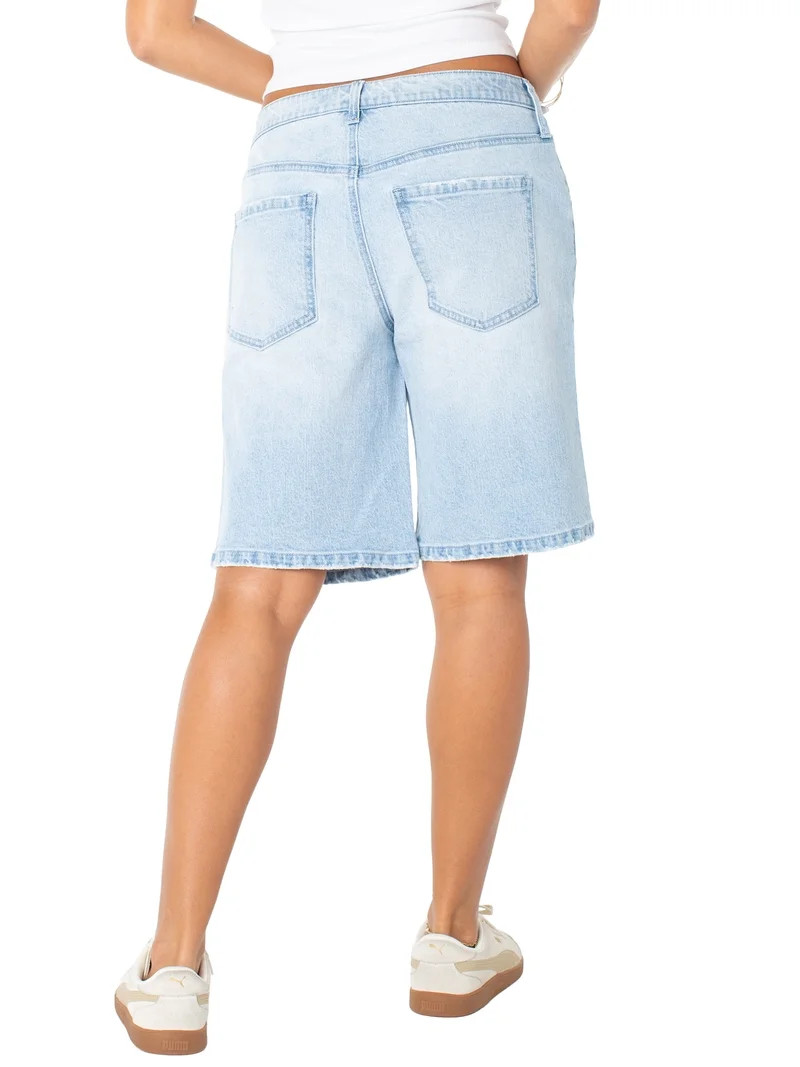Celebrity Pink Women's and Women's Plus Relaxed Denim Jorts, Sizes XS-4X | Walmart (US)