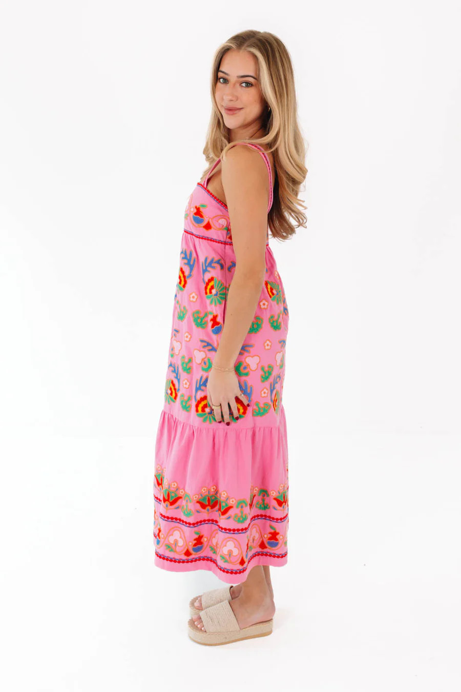 The Landon Midi Dress - Hot Pink | J.Marie