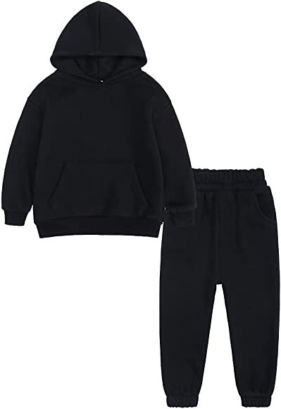 MYGBCPJS Youth 2PCS Jogger Outfits Set Fleece Hooded + Sweatpants Boys Girls Athletic Sweatsuits Pul | Amazon (US)