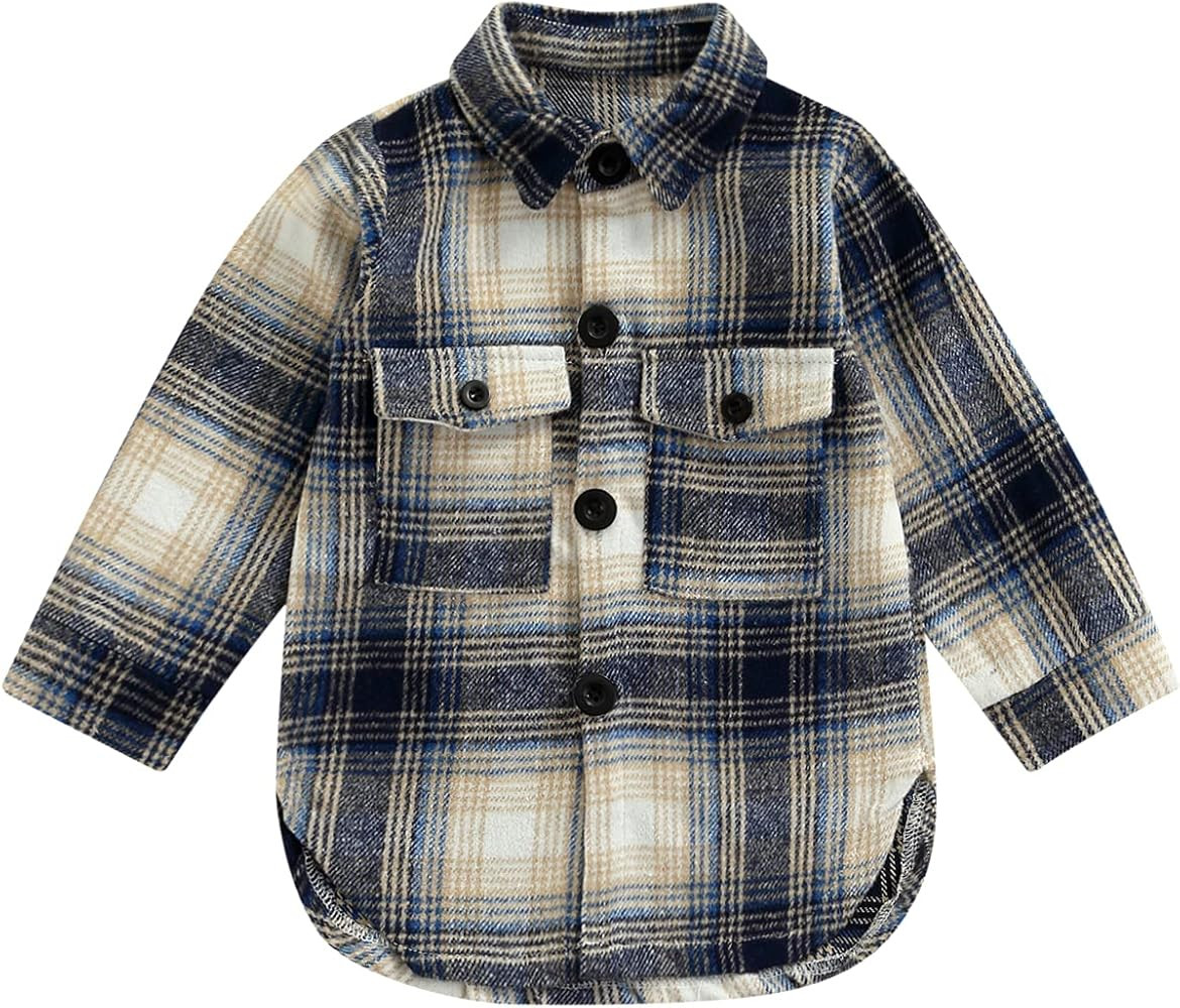 Biivrii Toddler Baby Boy Corduroy Jacket Coat Kids Fall Winter Button Down Shirts Long Sleeve Blouse | Amazon (US)