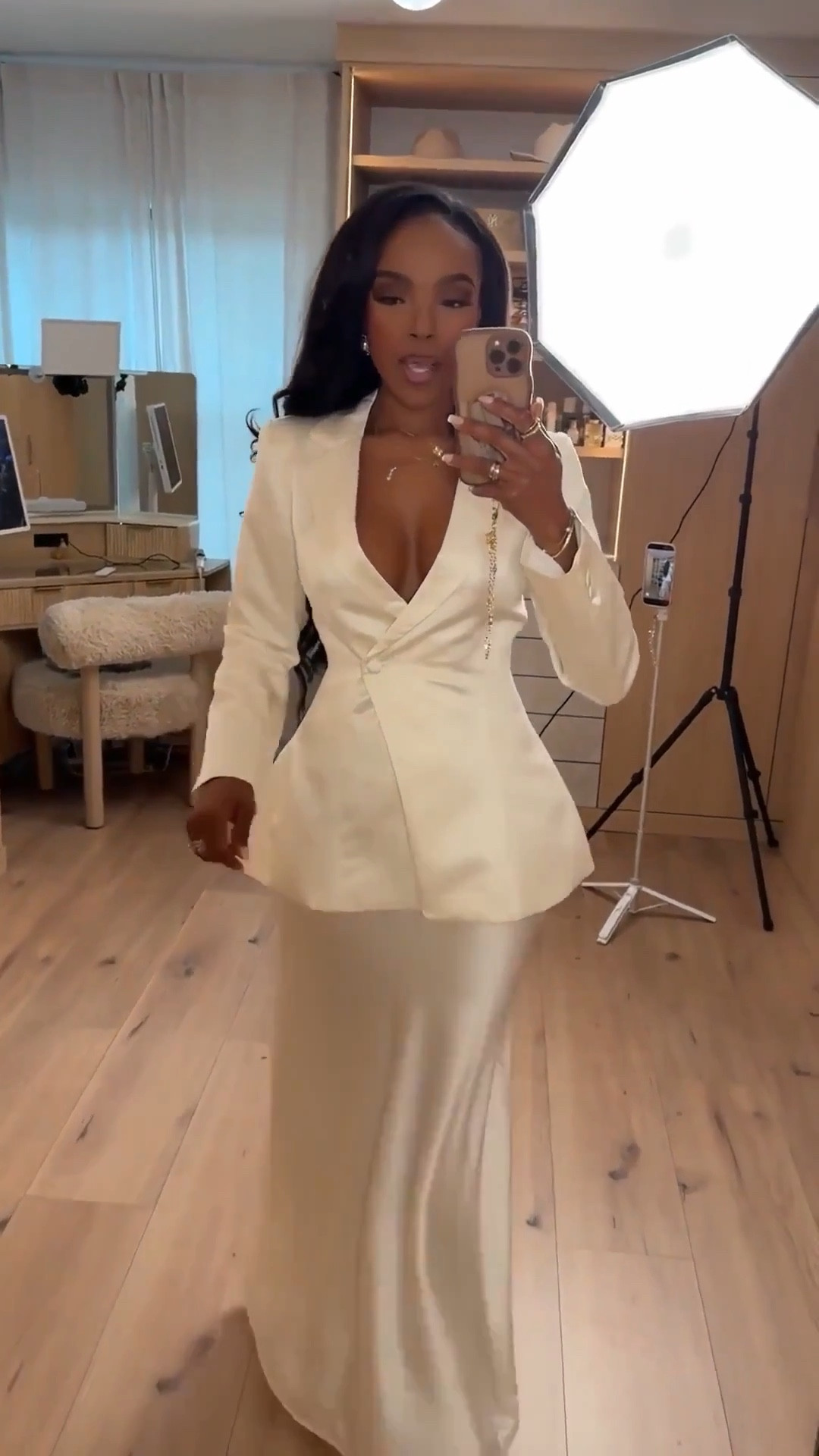 Scroll to shop this elegant monochrome look featuring a tailored ivory blazer paired with a silky satin maxi skirt for a refined, elevated outfit. Mixing structured tailoring with soft flowing fabric creates a timeless combination you can style multiple ways, making the cost per wear drop over time as part of a smart long-term wardrobe strategy.

Perfect for weddings, bridal events, date nights, formal dinners, or special occasions.

5'4" | 138 lbs | 34D bust | 27" waist | 40" hips

#LTKSpringSale #LTKvlog #LTKootd

#LTKdayinmylife #LTKgrwm #LTKootd