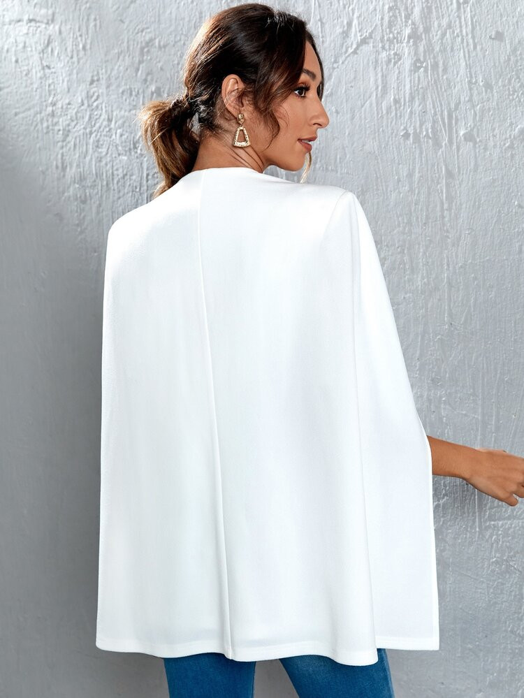 SHEIN Solid Open Front Cloak Sleeve Blazer | SHEIN