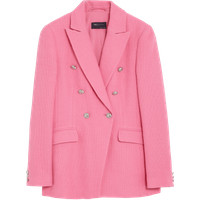 M&S Womens Tweed Tailored Textured Blazer - 16 - Medium Pink, Medium Pink | Marks & Spencer (UK)