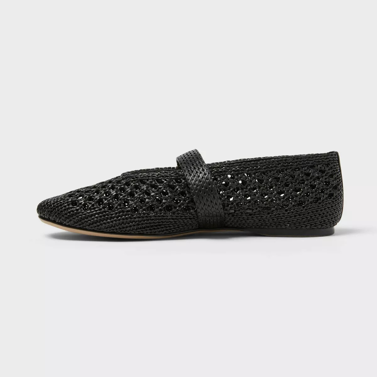 Women's Sia Knit Woven Mary Jane Flats - Universal Thread™ Black 6: Cushioned Insole, Textured ... | Target