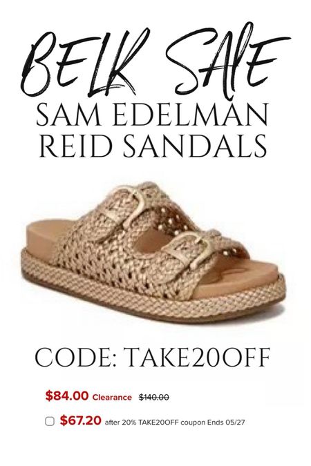 Sam Edelman sandals on sale at Belk! Use code Take20OFF for under $70

#LTKFindsUnder100 #LTKShoeCrush #LTKSaleAlert