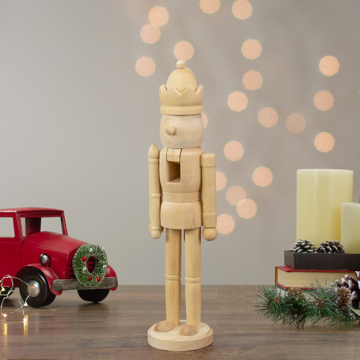Northlight 14.75" Unfinished Paintable Wooden Christmas Nutcracker with a Crown | Target