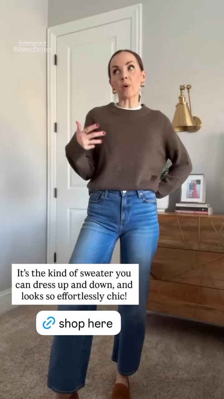 Classic sweater and you know my love of chocolate brown this year! @onequince 

#LTKgrwm #LTKootd