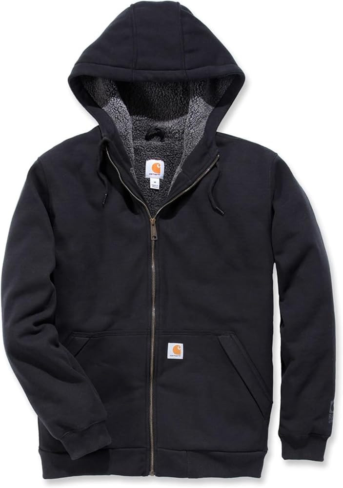 Carhartt Men's Rain Defender Relaxed Fit Midweight Sherpa-Lined Full-Zip Sweatshirt | Amazon (US)