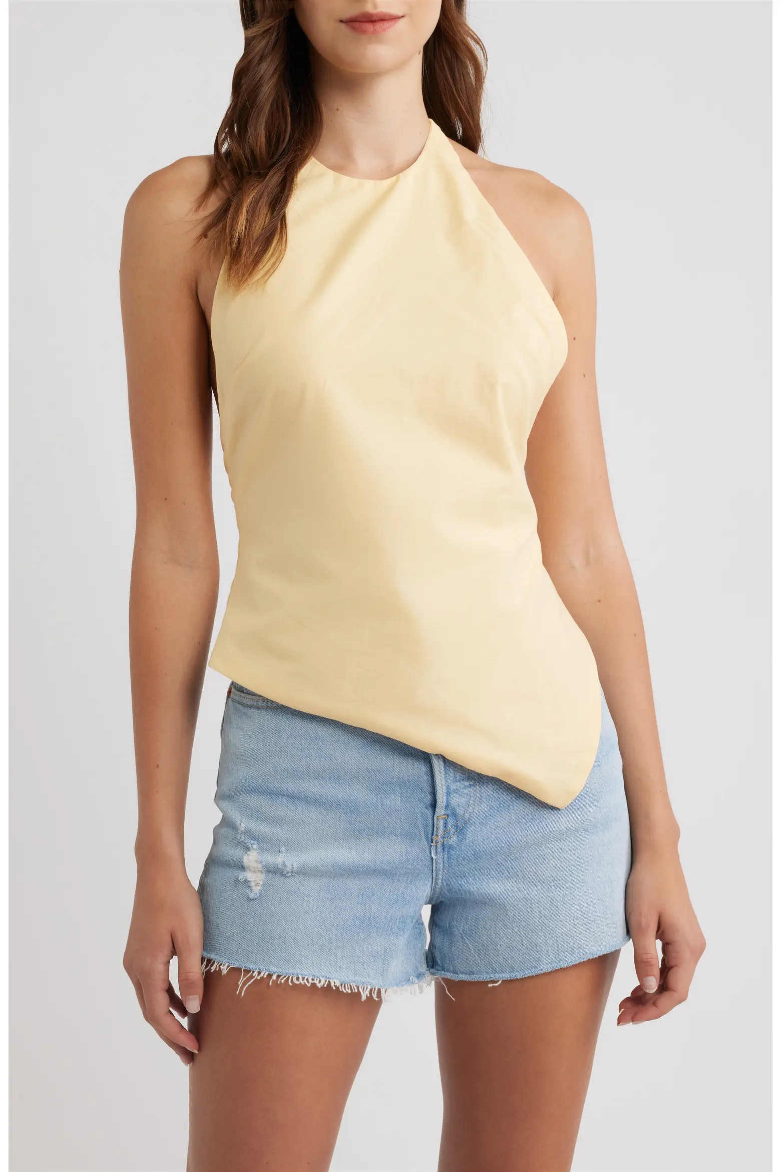 Ilyana Asymmetric Cotton & Linen Halter Top (Women) | Nordstrom | Nordstrom