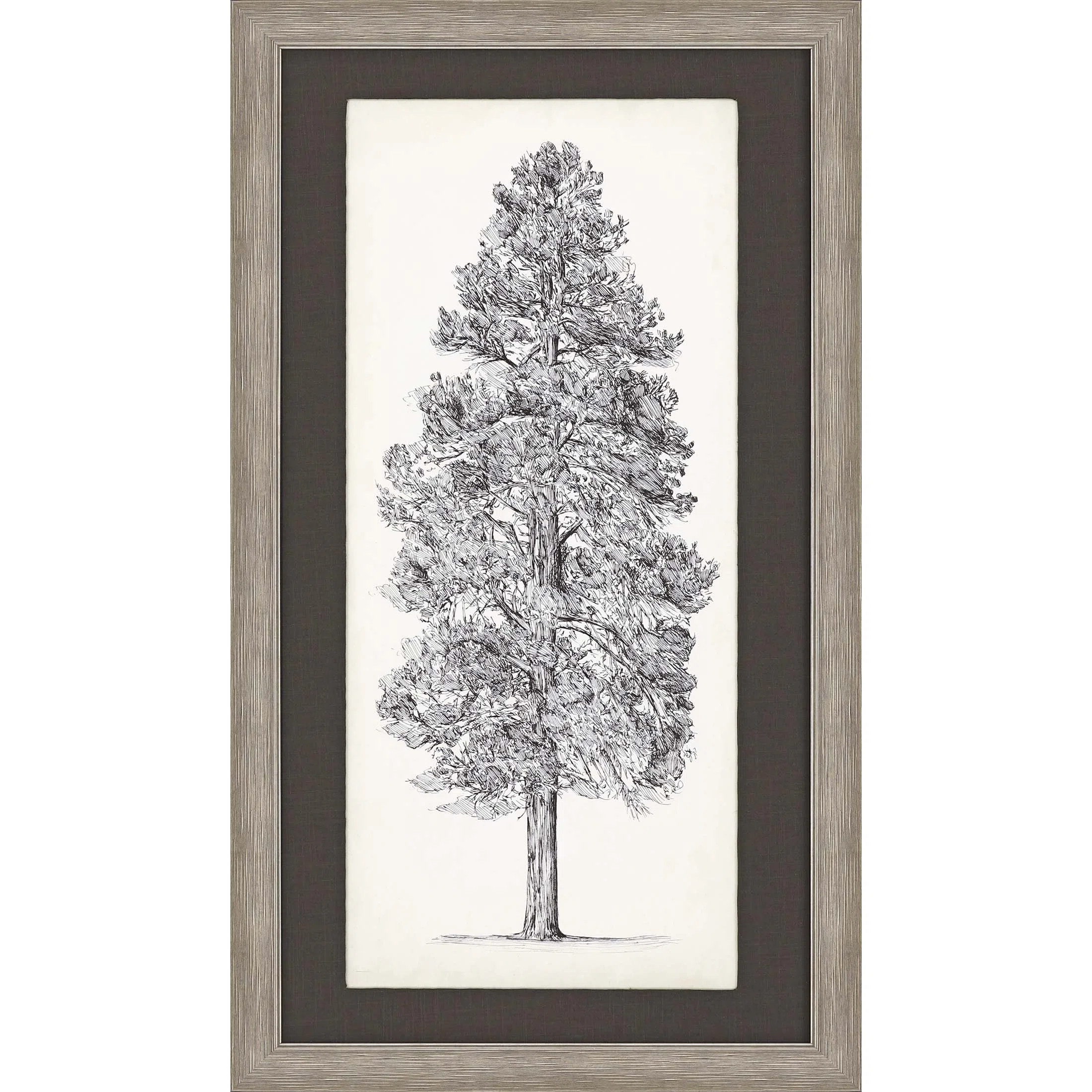 Tree Sketch II Silver Framed Print Wall Art | Wayfair North America
