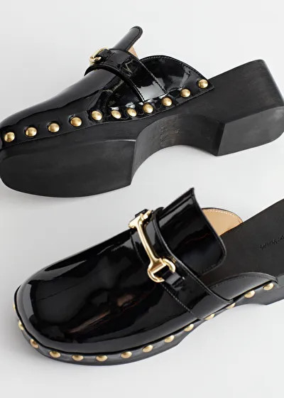 Studded Leather Wooden Deco Clogs | & Other Stories (EU + UK)