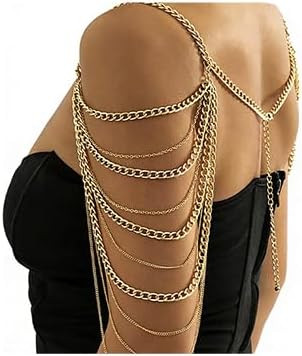 Missgrace Bride Women Shiny Statement Tassel Body Chain Shawl Dainty Body Jewelry Layered Shoulde... | Amazon (US)