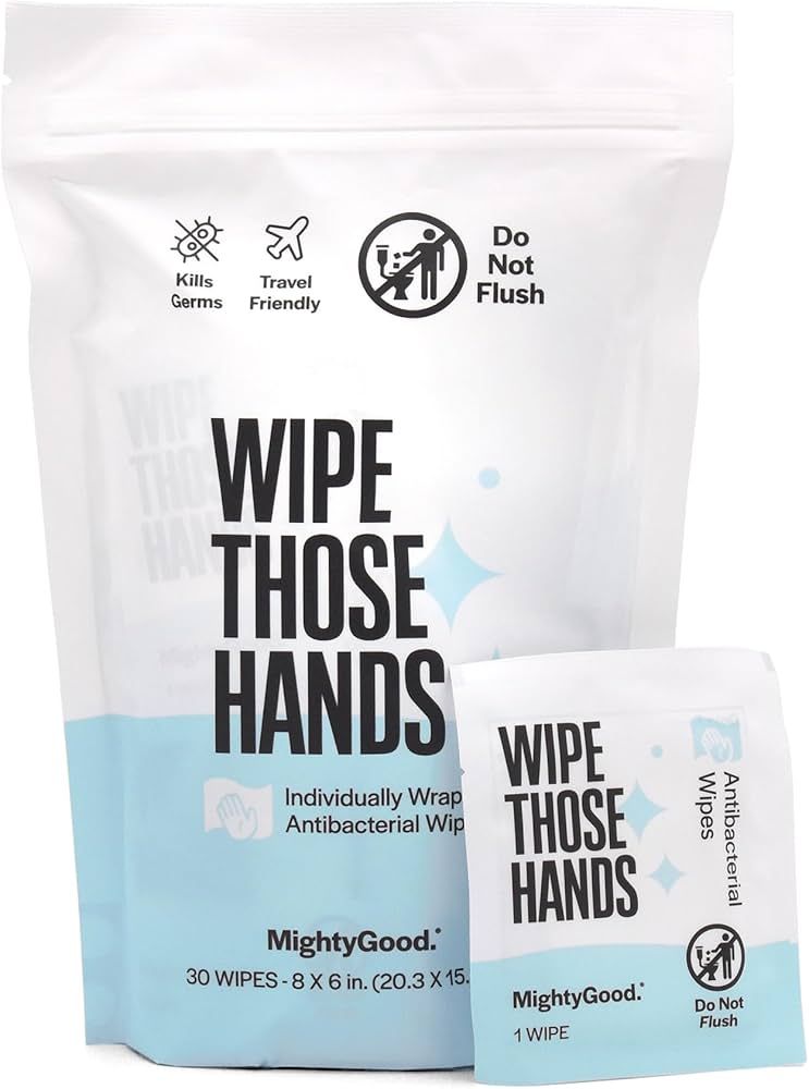 MightyGood Wipe Those Hands Individually Wrapped Antibacterial Wipes (30) Fragrance and alcohol f... | Amazon (US)