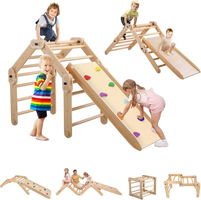 Dripex Pikler Triangle Climber Set, X-Large Climbing Triangle with Reversible Ramp and More Than ... | Amazon (US)