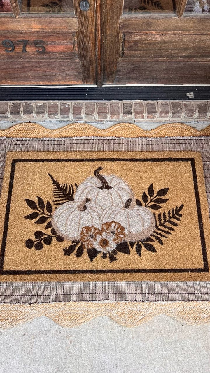 🍂 Step right into fall vibes 🤎 This new pumpkin outdoor mat layered over the coziest plaid rug instantly makes your front porch feel like an autumn retreat. 🍁✨ Perfect for welcoming friends, family, and all the pumpkin spice goodness of the season!
Rugs sizes:
Scallop 4x6
Plaid 38”x58”
Pumpkin mat 30”x48"

#FallFrontPorch #CozyVibes #PumpkinSeason #PlaidAndPumpkins #TargetStyle #WalmartFinds #PorchGoals

#LTKSeasonal #LTKHome