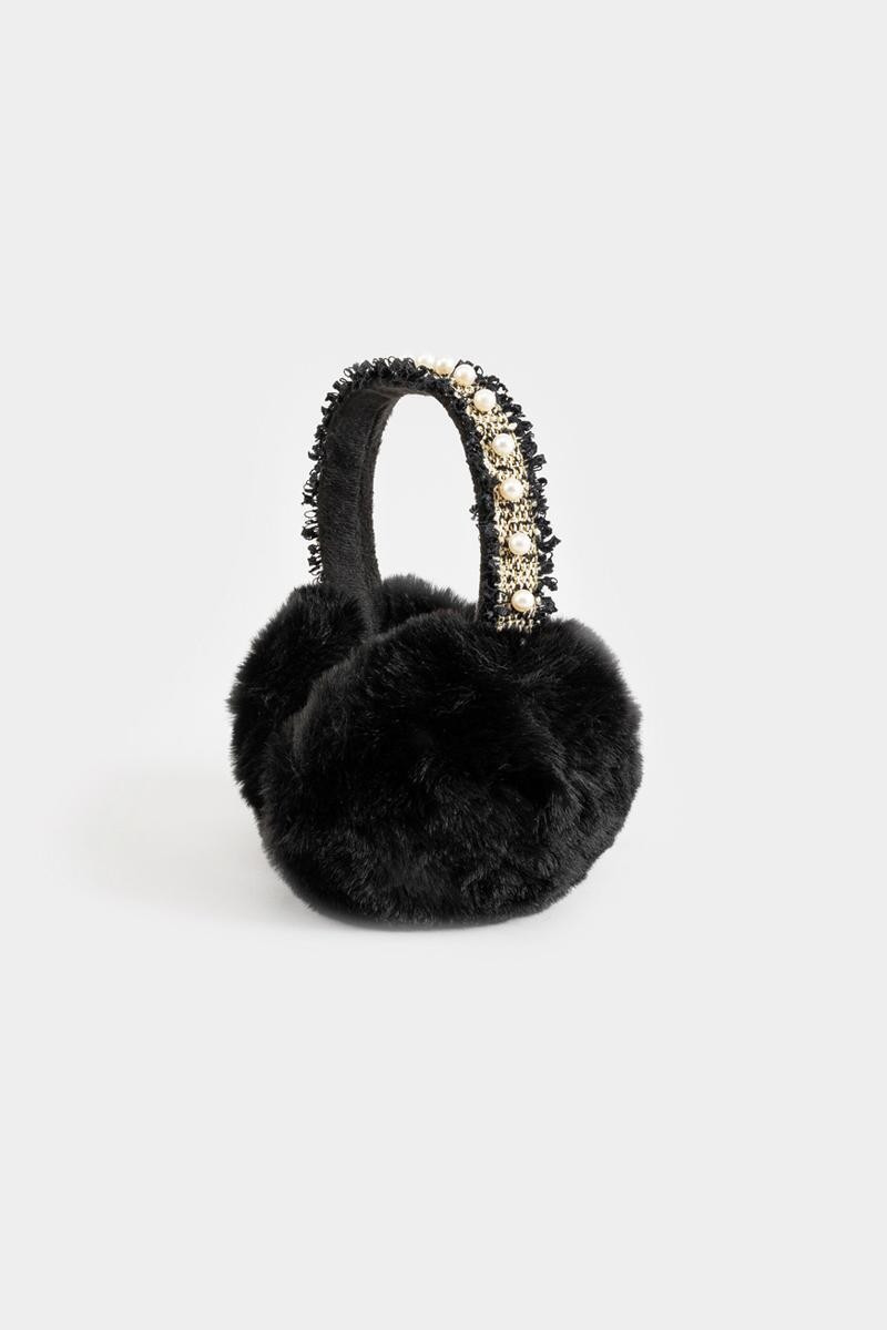 Keymora Tweed Pearl Earmuffs | Francesca’s Collections