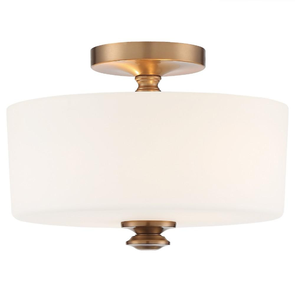 Crystorama Travis 12.5 in. 2-Light Vibrant Gold Flush Mount | The Home Depot